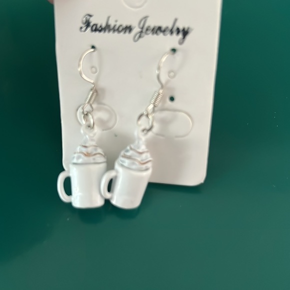 Drop Earrings Cappucino Earrings Coffee Earrings Starbucks 1.5" in. - Picture 6 of 7